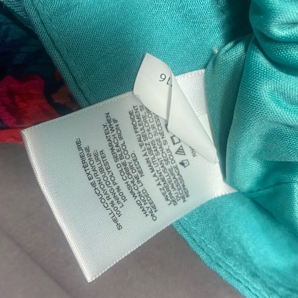 Express Skirt | Express Tropical Wrap Maxi Skirt Color: Blue/Pink Sz XS - Picture 6 of 6